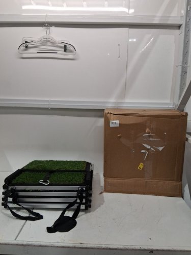 Foldable Dog Car Steps with Non Slip Artificial Grass for large dogs - green/silver image 3