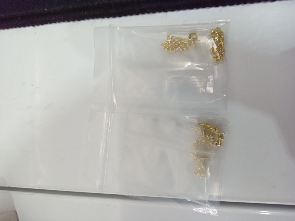 2PR womens unbranded solitaire diamond chain 925 stud earrings - gold plated image 3