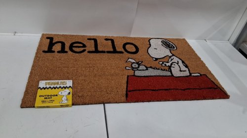 Gertmenian Peanuts Snoopy COIR WELCOME Mat - 1.66ftx 2.83ft - brown image 2