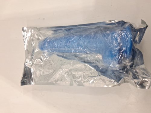 Suction Cup Dildo with Balls - 8" - blue image 2
