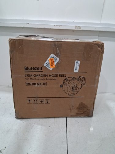 wall-mounted Retractable Garden Hose Reel - 100ft - grey/black image 5