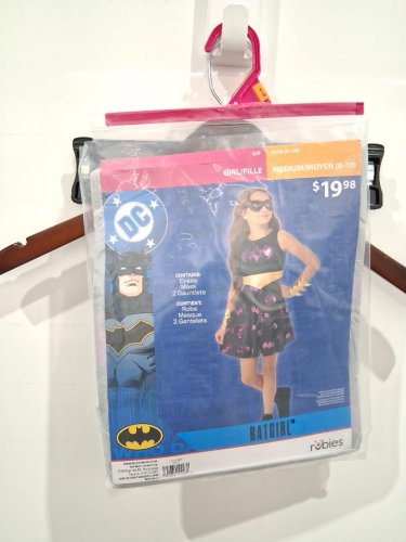 3PC GIRLS RUBIES DC BATGIRL COSTUME - MEDIUM (8-10) - BLACK/PURPLE/GOLD (STYLE: 1001753) image 2