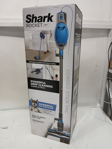 SHARK ROCKET PET ULTRA-LIGHT CORDED stick & handheld VACUUM cleaner - BLUE & GREY - (model: hv300c-u4) image 2