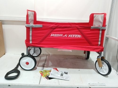 RADIO FLYER ALL-TERRAIN 3-IN-1 EZ FOLD WAGON FOR KIDS AND CARGO - MAX 150 LBS - RED (MODEL: 3955) image 5