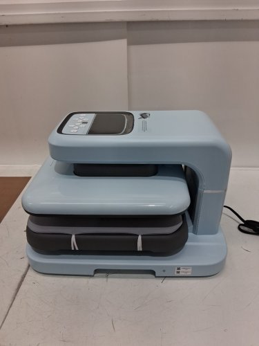 htvront auto heat press 2 - sublimation heat press machine for t shirts with adjustable pressure and fast, even heating - 15" x 15" - TEAL (model: HPA01) image 7