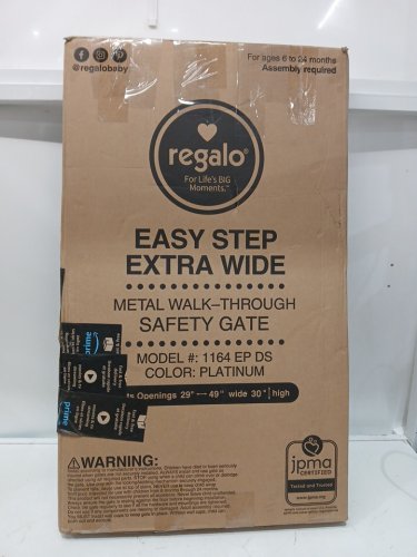 REGALO EASY STEP EXTRA WIDE BABY GATE - 29"- 49" X 30" - GREY (MODEL: 1164 EP DS) image 2