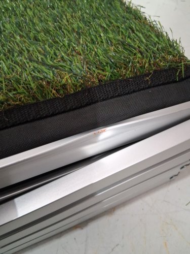 Foldable Dog Car Steps with Non Slip Artificial Grass for large dogs - green/silver image 4