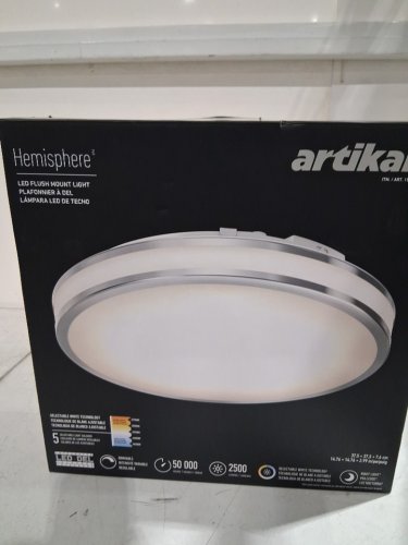 ARTIKA HEMISPHERE FLUSH MOUNT LIGHT WITH 5 SELECTABLE LIGHT COLOURS 2700K/3000K/3500K/4000K/5000K - 2500LM - 15" - CHROME (MODEL: 1806274/FM-HM5C-C1CR) image 2