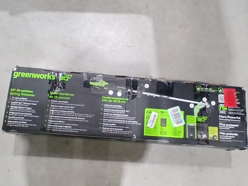 Greenworks 80V Brushless Cordless String Trimmer WITH 2.5Ah Battery & Charger - 16" - GREEN (MODEL:ST80L2510) image 2