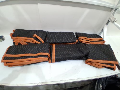6PK Amazon Basics Moving Blankets - 72" x 40" - Black/Orange (Model: PD-LZVBGBQHP1) image 2