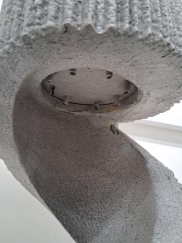 MODERN S-SHAPED spiral OUTDOOR WATER FOUNTAIN WITH LED LIGHT - 30" X 10" - WHITE gravel (MODEL: OFL009WH) image 5