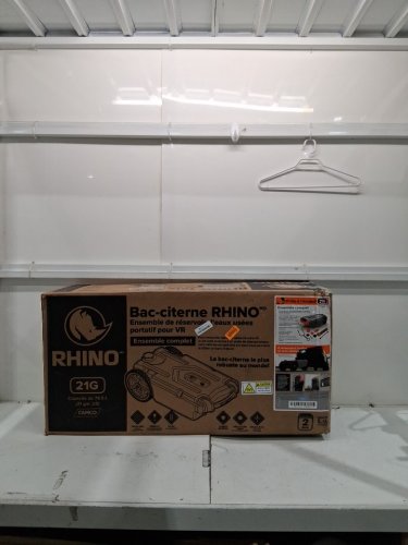 Camco Rhino Heavy Duty Portable RV Waste Holding Septic Tank with Hose and Accessories, Durable Leak Free and Odorless RV Tote Tank- 21gal/79.5l- grey - (MODEL: 39002) image 2
