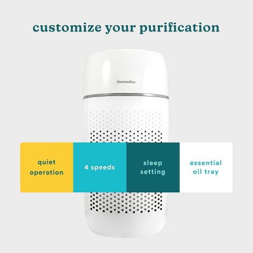 HoMedics T22 Air Purifier with Essential Oil Tray - 853 SQ FT range - White (Model: AP-T22-WT) image 2
