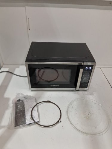 CHEFMAN Countertop Microwave Oven WITH CHILD SAFETY LOCK - 0.7 CU.FT / 20L - Black /STAINLESS STEEL (Model: RJ55-SS-7 ) image 3