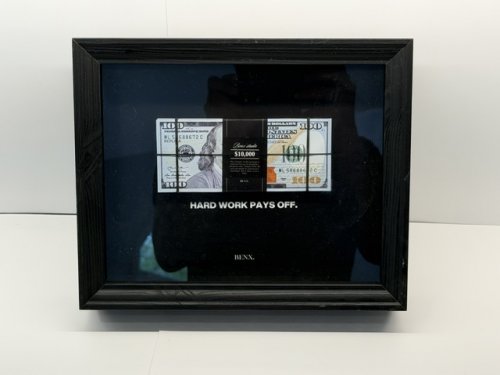 MONEY FRAMED BLACK  "HARD WORK PAYS OFF" 20 × 25 cm image 4
