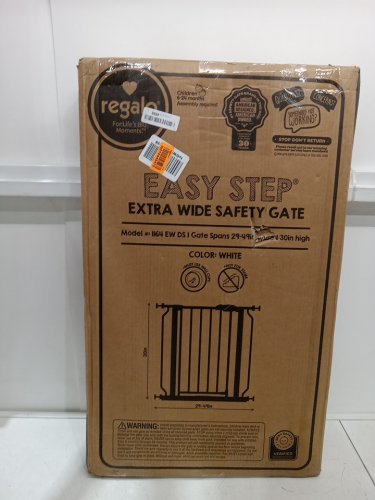 REGALO EASY STEP EXTRA WIDE METAL SAFETY GATE - 30" x 29"- 49" - WHITE (MODEL: 1164EwDS) image 2