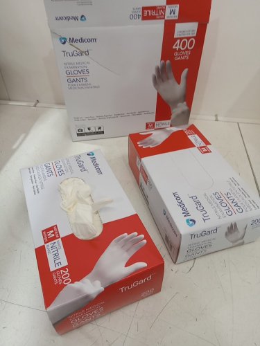 400PK Medicom® TruGard Nitrile Medical Exam Gloves - MEDIUM - White (model: 1858761) image 2