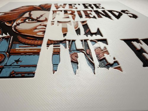 8"x8" 3D Printed- Chucky from Child's Play- Textured Photo image 2