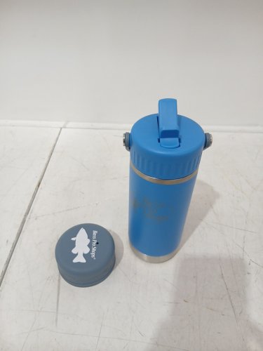 kid's Bass Pro Shops Leakproof Straw Lid Water Bottle with Non-slip silicone boot- 14oz - Cobalt/Grey (model: kstlwb-cb-14) image 4