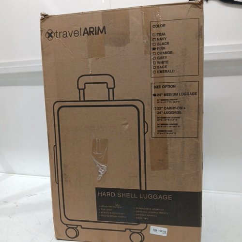 TRAVELARIM Durable Hard Shell Expandable SUITCASE - 24" - PINK image 2