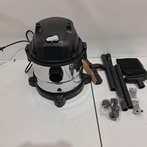 AMAZON BASICS STAINLESS STEEL TANK POWERFUL SUCTION WET/DRY VACUUM - 4 GALLON 3 HP - SILVER/BLACK (MODEL: V0407S) image 3