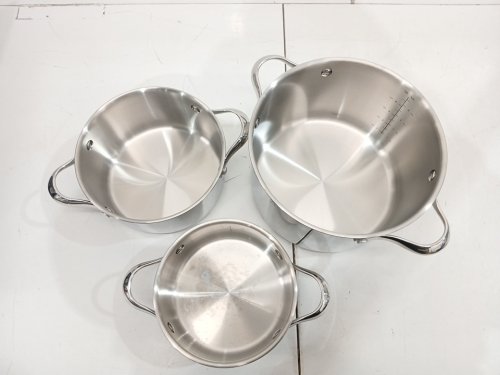 3PC Henckels Stainless Steel pots with Lids - 1.5Qt, 2.5Qt, and 5.6Qt - Silver image 4