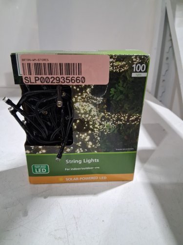 MAINSTAYS SOLAR-POWERED LED STRING LIGHTS with 100 Lights - 19.75FT - WARM WHITE (ITEM: JWCAS8043) image 2