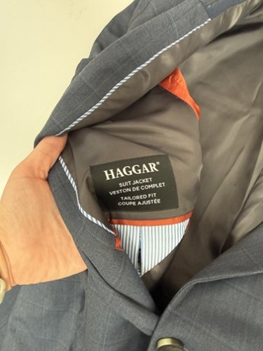 MEN'S J.M. HAGGaR PREMIUM CLASSIC SUIT JACKET - 44 S/C - NAVY BLUE PLAID (STYLE: 1772502) image 3