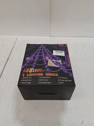 Outdoor Spider Web Lights Halloween Decorations - 135 leds - 16ft - 9 light modes - purple image 2