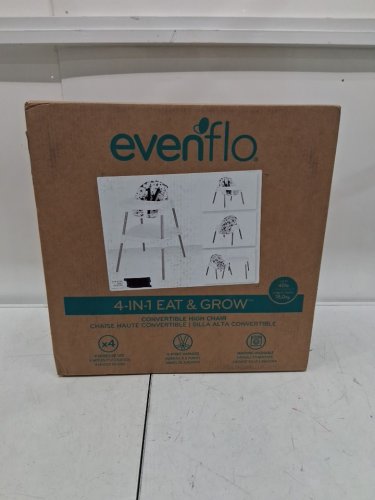 EVENFLO 4-IN-1 EAT & GROW CONVERTIBLE HIGH CHAIR - POP STAR GREY/ black/white (MODEL: 28122315) image 2