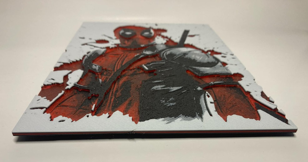 8"x8" 3D Printed - Deadpool - Marvel - Textured Photo image 2