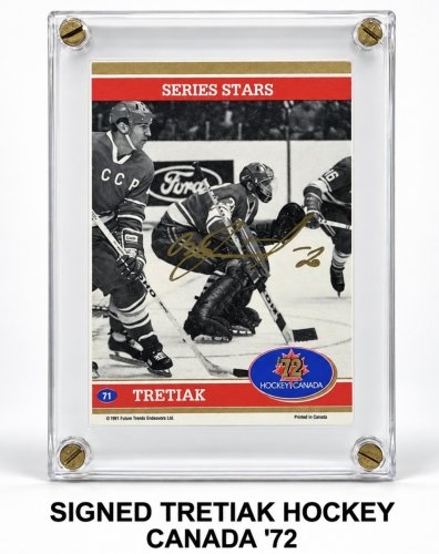 SIGNED TRETIAK HOCKEY CANADA '72 (1991) FUTURE TRENDS CARD #71 image 2