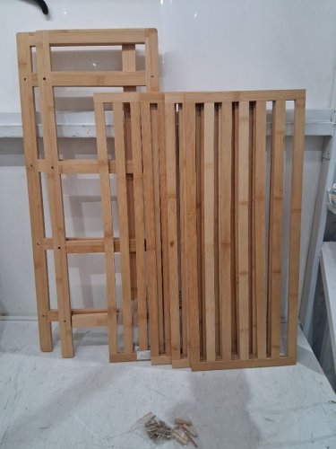 Oceanstar 4-Tier HPL Bamboo Shoe Rack - 27" x 31" - Natural image 3