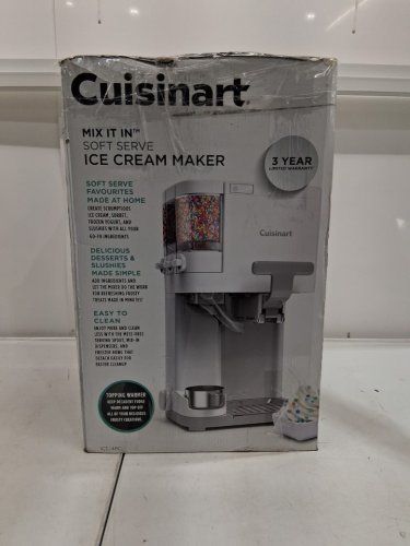 Cuisinart mix-it-in electric soft serve ice cream/frozen dessert maker - 1.5qt capacity - white (model: ice-48c) image 10