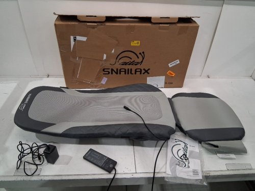 snailax Shiatsu Back Massager with Heat - 44.1” × 16.7” × 5.9” - 3 neck intensities/4 back massage modes/2 heat settings/3 vibration modes - grey (model: sl-22a5) image 2
