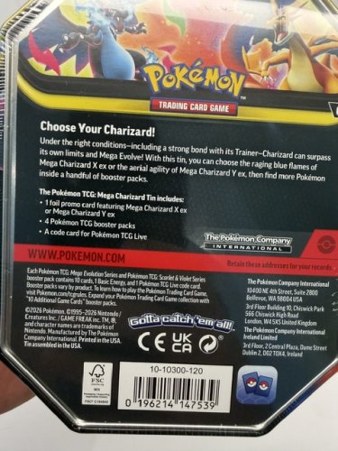 POKEMON  MEGA CHARIZARD Y EX TIN CARDS (ENGLISH) image 3