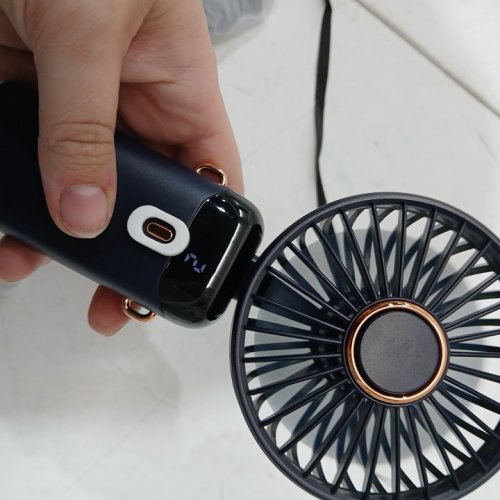 koonie Battery Operated portable handheld fan with digital display and 5 speeds - 4" - deep blue image 4