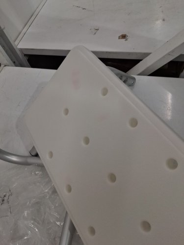 Heavy Duty Shower Chair with Arm, Backrest and Curtain Slot - 400LB MAX - WHITE (MODEL: fbl630267) image 4