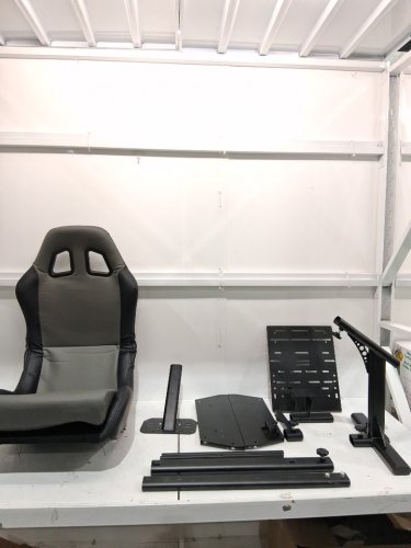 cirearoa Gaming Chair Driving Cockpit Racing Wheel Stand with seat - FITS MOST WHEELS 330LBS MAX - black/grey image 3