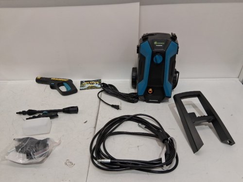 greener electric high-pressure washer with soap cannon and 23FT outlet hose - 2.4gpm - 4000PSI - Black/Blue (model: C5) image 3