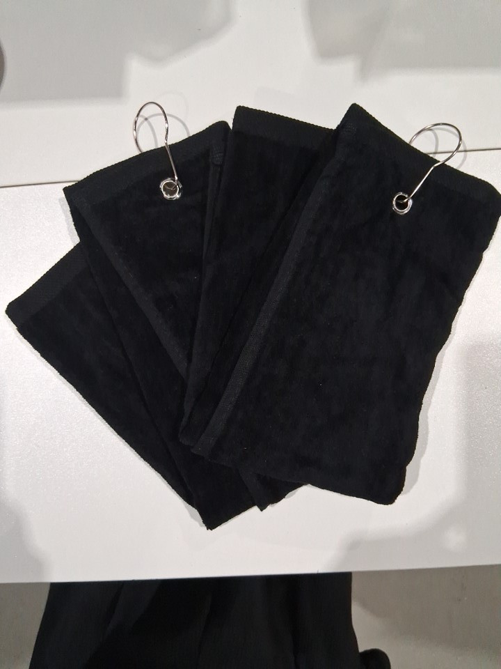2pk Debco 100% Cotton Hand Towel with Hanging Hook - 19" x 15" - Black - (Style: G2798) image 2