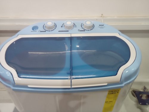 PYLE PURE CLEAN 2-IN-1PORTABLE WASHING MACHINE WITH WASHER & DRYER - 7.7LBS / 3.3LBS CAP - WHITE/BLUE (MODEL: PUCWM22) image 4