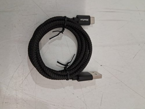cleefun braided usb-a to usb-c cable - 3ft - black image 2