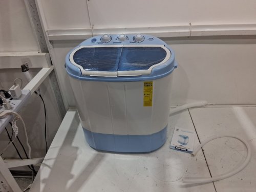 PYLE PURE CLEAN MINI TOP LOAD PORTABLE WASHER & SPIN DRYER - 7.7LBS CAPACITY / 110V - WHITE/BLUE (MODEL: PUCWM22) image 3