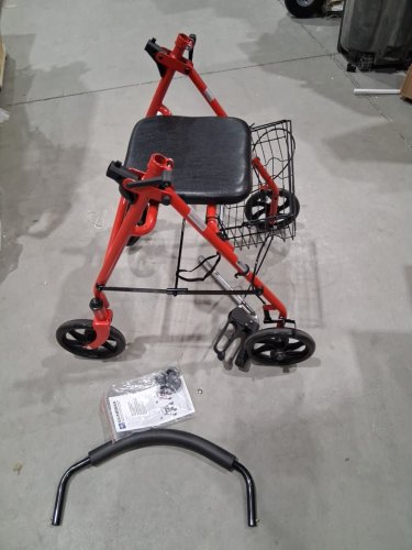 MEDLINE GUARDIAN BASIC STEEL ROLLATOR WITH 8" WHEELS ROLLING WALKER - 300LB CAPACITY - RED (MODEL: MDS86860ERS8) image 6