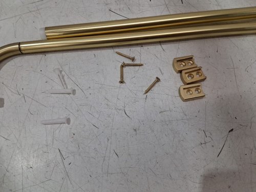 Lwiiom Brass Disc Adjustable Curtain Rods Wrap Around Design - 28" - 48" - Brass - (Model: LW-354) image 3