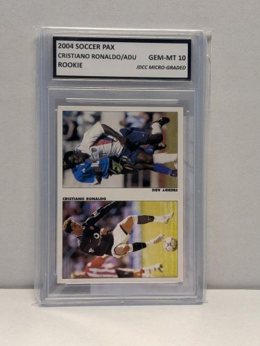 CRISTIANO RONALDO & FREDDY ADU ROOKIE FIFA CARD - JDCC GEM MINT 10 - 2004 SOCCER PAX image 2
