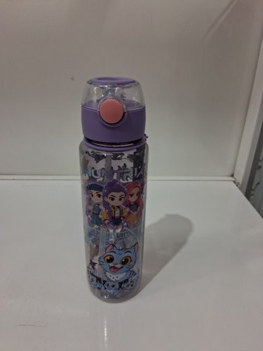 k-pop demon hunter chibi flip-straw water bottle - 27oz - purple image 2