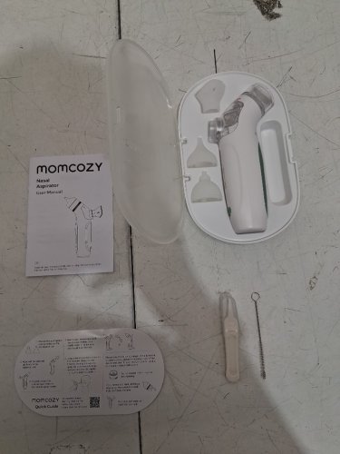 momcozy breezyclear spray & suction electric nasal aspirator - white/green image 3