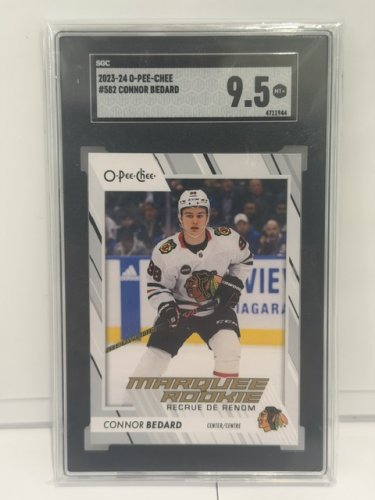 SGC GRADED 9.5 MT+ 2023-24 O-PEE-CHEE CONNOR BEDARD MARQUEE ROOKIE CARD #582 image 3